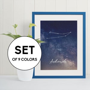 ANDROMEDA STAR MAP / Arte mural / Póster imprimible / Constellation Star Map / Cielo nocturno / Impresión de arte / Arte minimalista / Sky Map Imprimible
