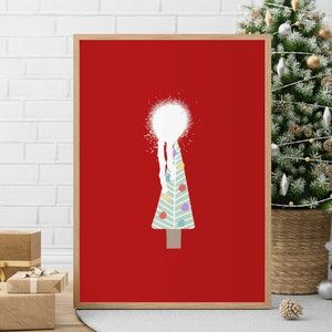Poster o cartolina di Natale | File di Natale da stampare | Quadro di Natale | Decorazioni natalizie | Babbo Natale opera d'arte | Poster