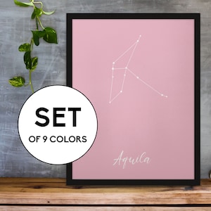 AQUILA STERNKARTE | Wandkunst | Druckbares Poster | Sternbild Sternenkarte | Nachthimmel | Kunstdruck | Minimalistisches Kunstwerk | Himmel Karte Printable