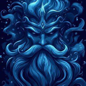 Poseidon Wall Art,  Greek Mythology Digital Download, Ocean God Artwork, High-Resolution Poseidon Print, Instant Download, *63