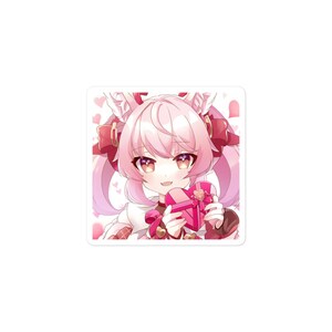 Cute Anime Girl Sticker-valentine&#39;s day Sticker-Loving Sticker-Gift for girls-Cute valentines Gift Sticker