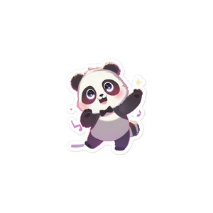 Panda Tanzen Sticker-Kiss Cut Sticker-Laptop Aufkleber-Niedliches Aufkleber-Tier Sticker-Verspielter Aufkleber