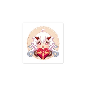 Cute Anime Girl Sticker-valentine&#39;s day Sticker-Loving Sticker-Gift for girls-Cute valentines Gift Sticker