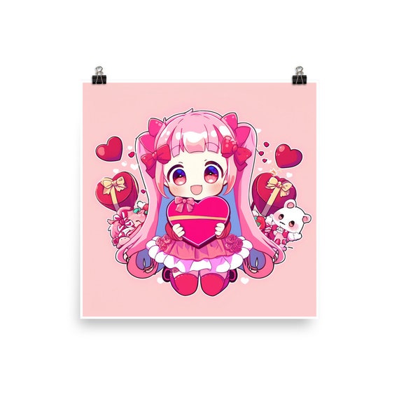 Cute Anime Girl-valentine's Day-loving Gift for Her-gift - Etsy Cute Anime Girl-valentine's Day-loving Gift for Her-gift - Etsy
