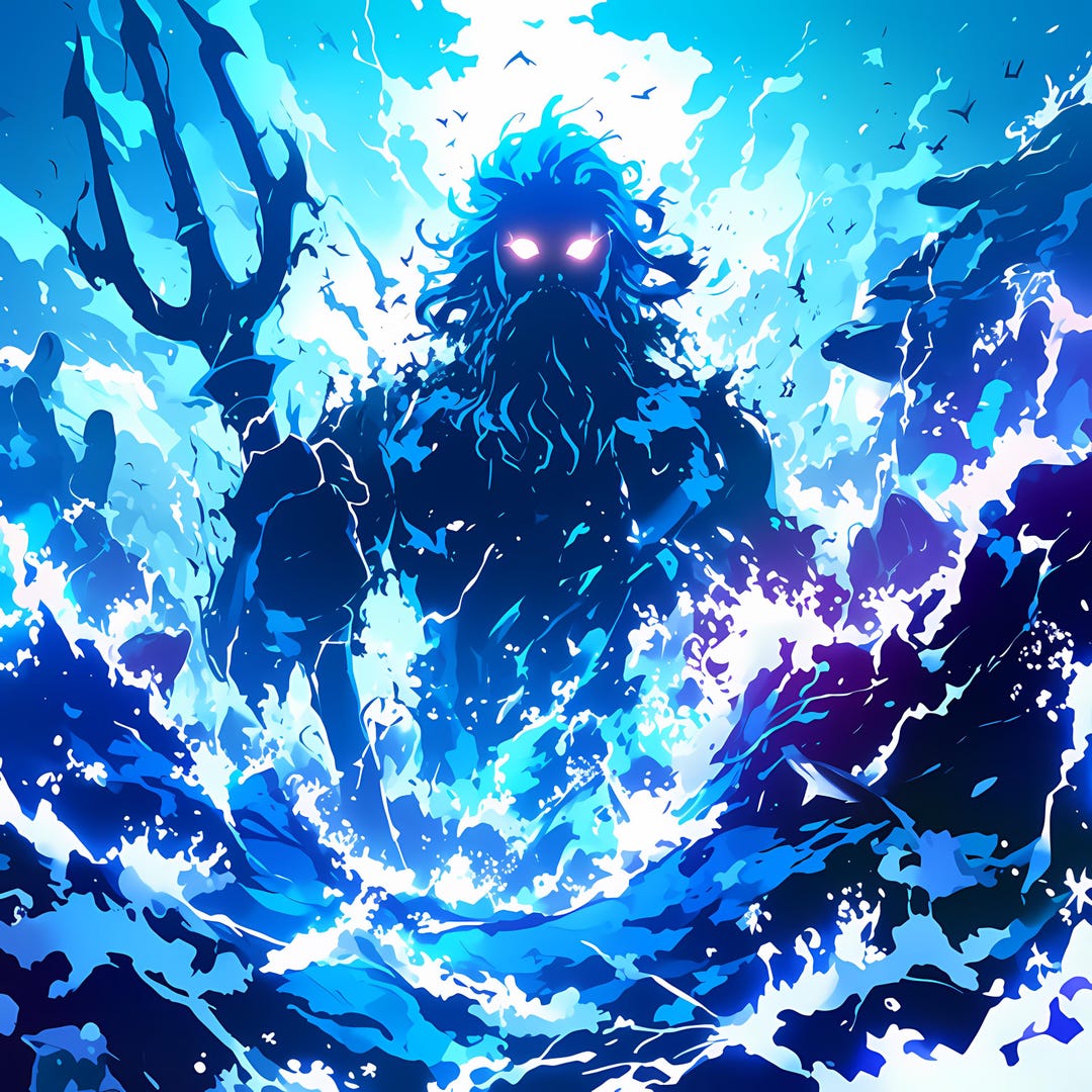 Poseidon Wall Art: Greek Mythology Ocean God Print (digital Download ...