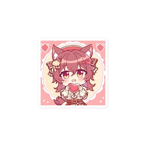 Cute Anime Cat Girl Sticker-valentine&#39;s day Sticker-Loving Sticker-Gift for girls-Cute valentines Sticker