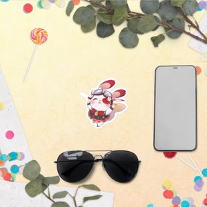 Cute Bunny Sticker, Adorable Bunny, Vinyl Sticker For Water Bottle, Bunny Lover Stickers, Kawaii Rabbit Bunny Stickers, stickers bunny