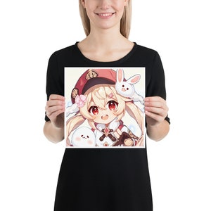Cute Bunny Anime Girl-Anime Girl Poster- Anime Girl Prints-Cute Bunny Girl-Kawaii Anime Girl-Anime Lover-Anime Gift-Anime Style Poster