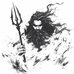 Poseidon Wall Art,  Greek Mythology Digital Download, Ocean God Artwork, High-Resolution Poseidon Print, Instant Download, *22