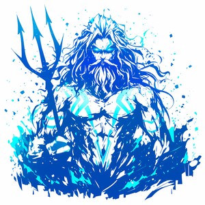 Poseidon Wall Art,  Greek Mythology Digital Download, Ocean God Artwork, High-Resolution Poseidon Print, Instant Download, *54