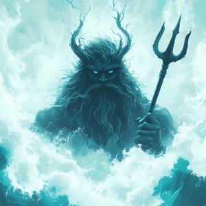 Poseidon Wall Art,  Greek Mythology Digital Download, Ocean God Artwork, High-Resolution Poseidon Print, Instant Download, *8
