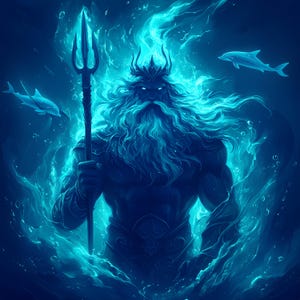 Poseidon Wall Art,  Greek Mythology Digital Download, Ocean God Artwork, High-Resolution Poseidon Print, Instant Download, *2