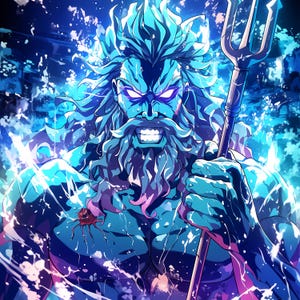 Poseidon Wall Art,  Greek Mythology Digital Download, Ocean God Artwork, High-Resolution Poseidon Print, Instant Download, *68