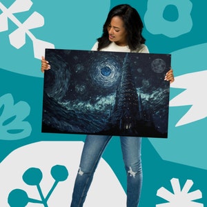 Sternenhimmel Metalldruck-Van Gogh Inspiriert-Metall Poster Drucke-Landschaft Druck-Wohnzimmer Wandkunst-Schlafzimmer Wandkunst-Aluminium-Druck