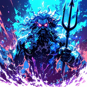 Poseidon Wall Art,  Greek Mythology Digital Download, Ocean God Artwork, High-Resolution Poseidon Print, Instant Download, *72