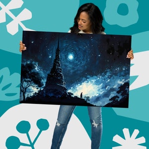 Sternenhimmel Print-Van Gogh Inspiriert-Poster Drucke-Landschaftsdruck-Wohnzimmer Wandkunst-Schlafzimmer Wandkunst-Fine Art Print-20x30 Drucke