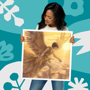 Icarus-Ancient Greek Art-Poster Print-Mythology wall art-Greek mythology print-Greek Mythology Art Print-Greek Mythology Posters