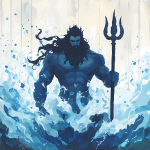 Poseidon Wall Art,  Greek Mythology Digital Download, Ocean God Artwork, High-Resolution Poseidon Print, Instant Download, *6