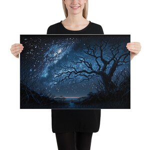 Nacht Sternenhimmel Druck- NaturDruck-20x30 Drucke-Nachthimmel Druck-Landschaft Druck-Wohnzimmer Wandkunst-Schlafzimmer Wandkunst-Großer Druck