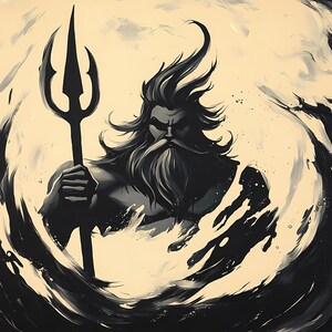 Poseidon Wall Art,  Greek Mythology Digital Download, Ocean God Artwork, High-Resolution Poseidon Print, Instant Download, *67