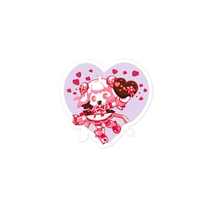 Cute Anime Girl Sticker-valentine&#39;s day Sticker-Loving Sticker-Gift for girls-Cute valentines Gift Sticker