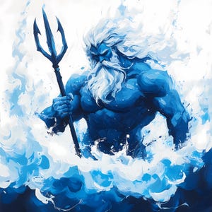 Poseidon Wall Art,  Greek Mythology Digital Download, Ocean God Artwork, High-Resolution Poseidon Print, Instant Download, *81