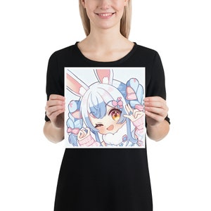 Cute Bunny Anime Girl-Anime Girl Poster- Anime Girl Prints-Cute Bunny Girl-Kawaii Anime Girl-Anime Lover-Anime Gift-Anime Style Poster