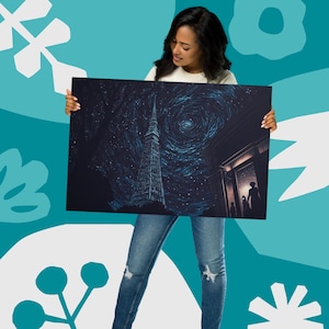 Sternenhimmel Metalldruck-Van Gogh Inspiriert-Metall Poster Drucke-Landschaft Druck-Wohnzimmer Wandkunst-Schlafzimmer Wandkunst-Aluminium-Druck