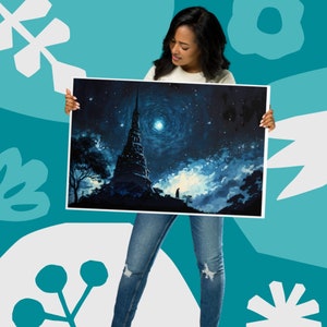 Sternenhimmel Metalldruck-Van Gogh Inspiriert-Metall Poster Drucke-Landschaft Druck-Wohnzimmer Wandkunst-Schlafzimmer Wandkunst-Aluminium-Druck