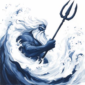 Poseidon Wall Art,  Greek Mythology Digital Download, Ocean God Artwork, High-Resolution Poseidon Print, Instant Download, *62