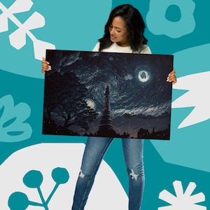 Sternenhimmel Metalldruck-Van Gogh Inspiriert-Metall Poster Drucke-Landschaft Druck-Wohnzimmer Wandkunst-Schlafzimmer Wandkunst-Aluminium-Druck