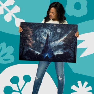 Sternenhimmel Metalldruck-Van Gogh Inspiriert-Metall Poster Drucke-Landschaft Druck-Wohnzimmer Wandkunst-Schlafzimmer Wandkunst-Aluminium-Druck