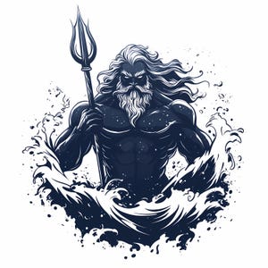 Poseidon Wall Art,  Greek Mythology Digital Download, Ocean God Artwork, High-Resolution Poseidon Print, Instant Download, *46