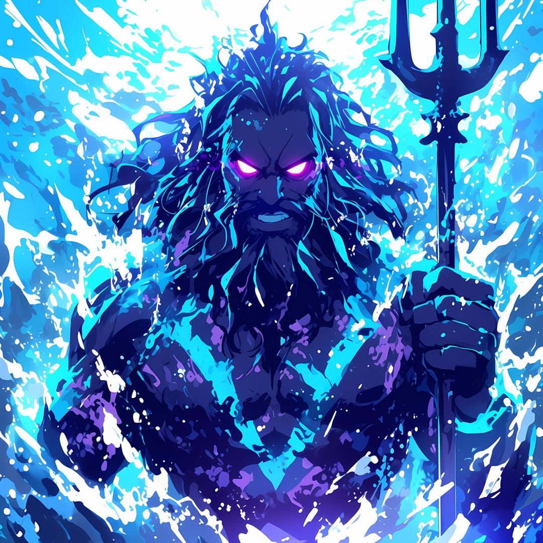 Poseidon Print: Greek Mythology Ocean God Artwork (digital Download) - Etsy