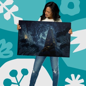 Sternenhimmel Metalldruck-Van Gogh Inspiriert-Metall Poster Drucke-Landschaft Druck-Wohnzimmer Wandkunst-Schlafzimmer Wandkunst-Aluminium-Druck