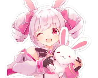 Cute Bunny Anime Girl-anime girl sticker- anime decals stickers-stickers bunny-Kawaii Anime Girl-Anime Lover-Anime Gift-Anime Style-Kawaii