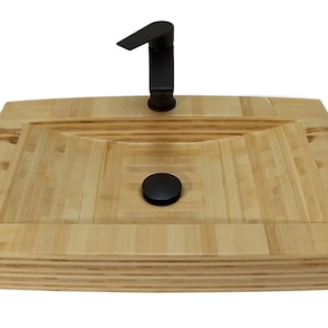 Exclusive Wood Bathroom Sink - Small Bamboo Wood Washbasin With Classic Shape And Exclusive Design For Luxury Home Decor