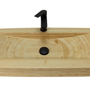 Exclusive Wood Bathroom Sink - Medium Bamboo Wood Washbasin With Classic Shape And Exclusive Design For Luxury Home Decor
