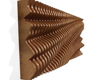 Plywood Wavy Parametric Wall - Modern Home Decor