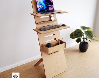CNC Plans and Vector Files - Plywood Adjustable Workstation For Homedecor And Office