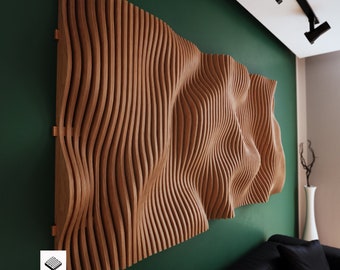 DIY Woodworking Plans With CNC Files - Plywood Modern Parametric Wall In Wavy Style