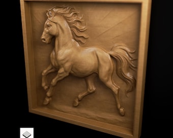 Modelo 3D de cavalo em movimento - Arquivo STL para usinagem CNC