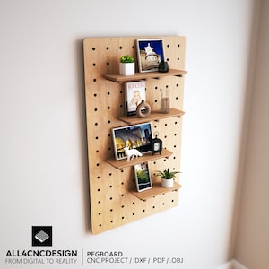 Digital Woodworking Plans And CNC Vector Files - Plywood Wall Pegboard For Cnc Carpenters