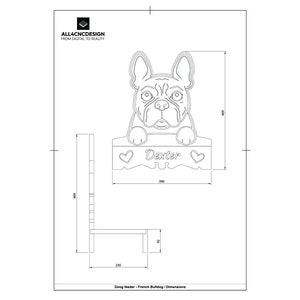 Cnc Woodworking Plan And Cut file - Plywood Or Wood Carved Dog Bowl Holder With Pattern Of A French Bulldog Image 005