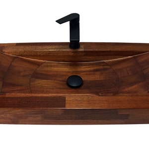 Exclusive Wood Bathroom Sink - Medium Merbau Wood Washbasin With Classic Shape And Exclusive Design For Luxury Home Decor