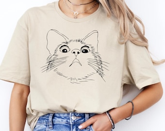 Minimal Art T-Shirt | Ästhetisches Bodega Cat Graphic Tee | Katze Geschenk