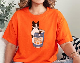 Funny Coffee Cat Cup NYC Tees, Bodega Cats of New York T-Shirt