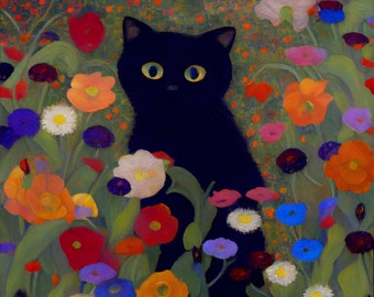 グスタフ・クリムト ガーデンキャットプリント、クリムト