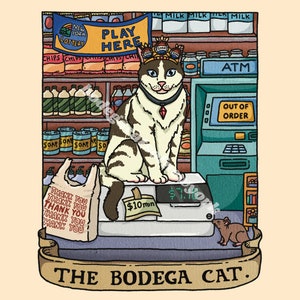 The Bodega Cat Tarot Card, Funny Cat Art Print, Tarot Art, Gift for Cat Moms Dads, New York City Art, Funny Cat, Tarot Cat, Cat Wall Art
