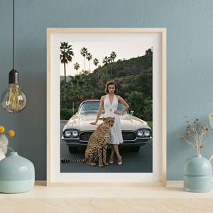 Vintage California Photography - Retro Cheetah Classic Car Print, Palm Springs Wall Art, Mid Century Modern Decor